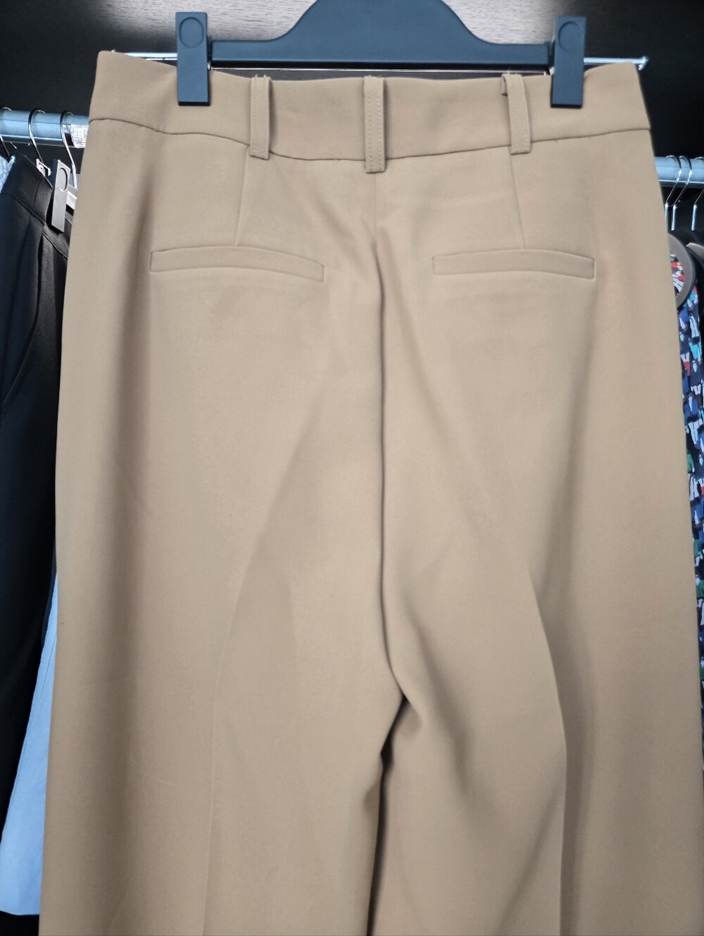 Kenneth Cole Wide-Leg High-Waist Camel Tan Trousers - Picture 6 of 8